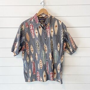 Vintage 90’s Phil Edward’s by Reyn Spooner Surf Board Cotton Buttondown Shirt XL